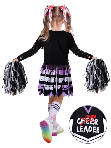 Niuyhe GIRLS COSTUME-PURPLE Zombie Cheerleader Halloween Costume thumb #3