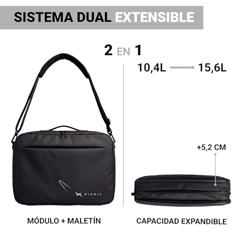 Funda para portátil extensible PICSIL Horizon de 15.6": espacio modular para tus documentos 3
