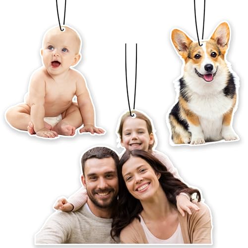 Image of Instafreshener Custom Hanging Air Freshener | Custom Cut | Custom Air Fresheners with Picture or Text for Car, Closet, Bathroom, Locker & Office Decor