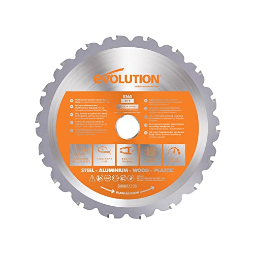 Evolution Power Tools - Lame Polyvalente en Carbure de Tungstène Rage,165 mm - R165TCT-18CS, rage evolution, scie evolution rage, disque scie circulaire, lame...