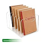 Lovemolly 5-Slot Clear Acrylic Magazine File Holder, Vertical Desk Organizer with Handle – No-Assembly Document Sorter for Office & Home, 7.48 x 10.04 x 6.3 in - Image 7