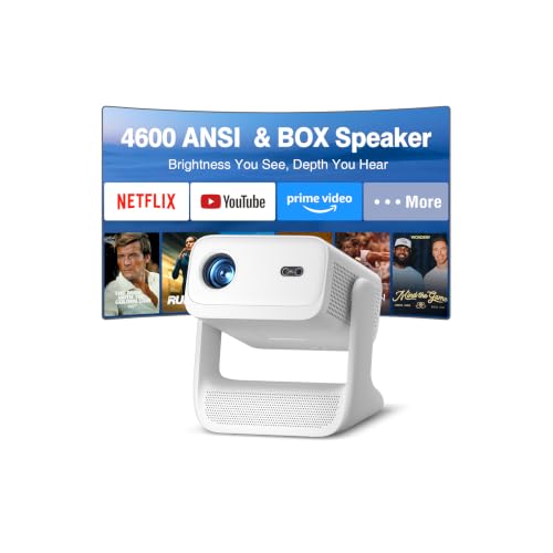 VOPLLS 4600ANSI 4K Projector with WiFi Bluetooth, Dual-Channel BOX Speaker