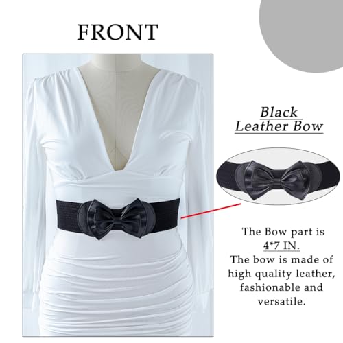Abien Womens Stretchy Belt Wide Elastic Belts Bow Waist Belt Plus Size for Women Dress3
