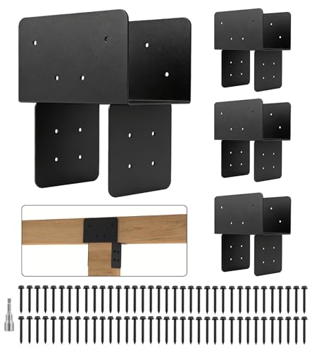 4 Pack 6x6 Heavy-Duty Post Bracket for Outdoor Pergolas Gazebos Decks