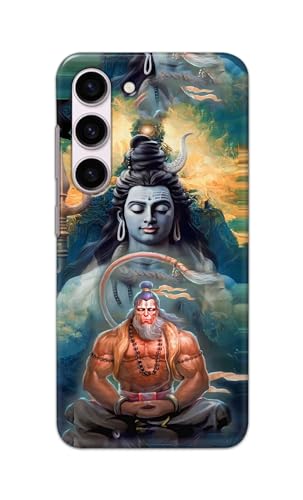 Image of Plastic Printfidaa Printed Hard Back Cover Case For Samsung Galaxy S23 5G Back Cover (Lord Shiva And Hanuma) -112,Multicolor