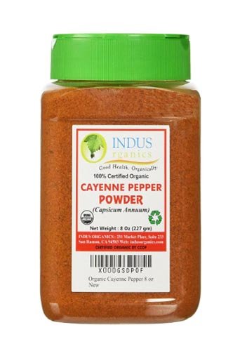 Indus Organics Powder, Cayenne Pepper, 8 Ounce