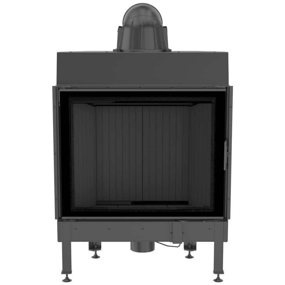 KRATKI Inserto per camino in acciaio a legna NADIA 13 kW Ø200 frontale A+ | Acciaio nero, efficienza 81%, classe A+. Ecodesign, BImSchV 2, Kratki PRO; per recupero calore.; combustione efficiente