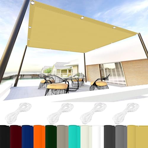 Voile de protection UV imperméable 0,5x1m crème en polyester avec œillets pour balcon