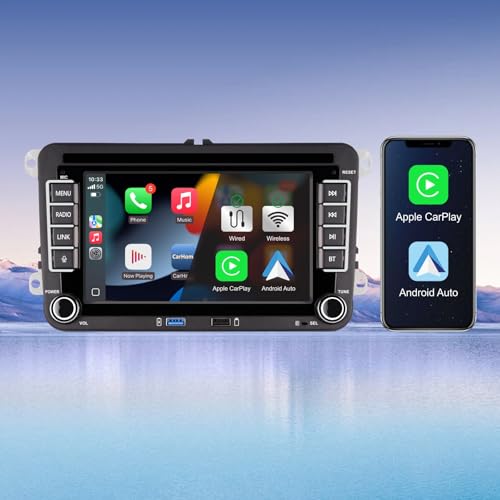 Autoradio pour Golf 5 6 Carplay/Android Auto pour VW Touran Jetta Passat Beetle Tiguan Seat T5 EOS Polo CC Magotan, IPS Écran Double Din avec Bluetooth...