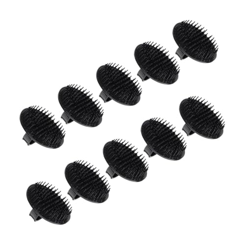 Gogogmee Cepillo Masajeador Cuero Cabelludo 10 Unidades Resistente Al Agua Para Ducha Exfoliante Flexible Para Limpieza y Masaje Capilar Casa y Viaje Color Negro