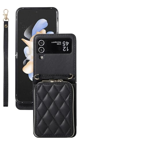 Étui Samsung Galaxy Z Flip 7 noir avec portefeuille magnétique et porte-carte