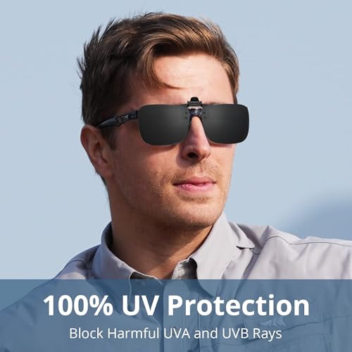 Polarized Clip-on Sunglasses over Prescription Glasses Anti-glare UV Protection Flip-up Clip on Sun Glasses2