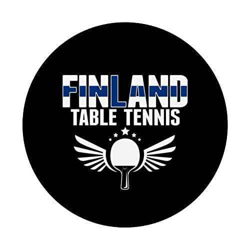 Finland Table Tennis Lovers Finnish Ping Pong Team Supporter PopSockets Swappable PopGrip, Black - Image 3