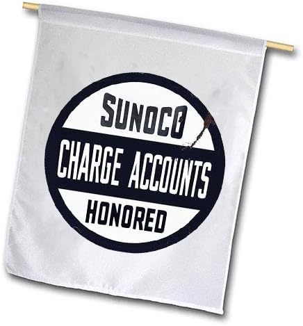 Sunoco Gasoline Charge Accounts Motor Oil Gas Synthetic Motor Oil Emblem Seal Vintage Gas Signs Reproduction Car Company Vintage Style Round Wall Flag Garden Flag Single Sided Garage Home Decor