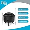BIRDROCK HOME 30″ Round Wood-Burning Fire Pit – Portable Outdoor Patio & Garden Fire Bowl with Stars & Moon Cut-Outs, Spark Screen, Built-in Grate, 4 Roasting Sticks & Fire Poker - Black #4