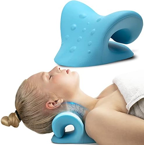 iBYWM FSA HSA Eligible Neck Stretcher Cervical Traction Device, Neck Hump Corrector, Cervical Spine Alignment, Neck Traction for Muscle Tension Relief, Chiropractic Pillow (Light Blue) thumbnail