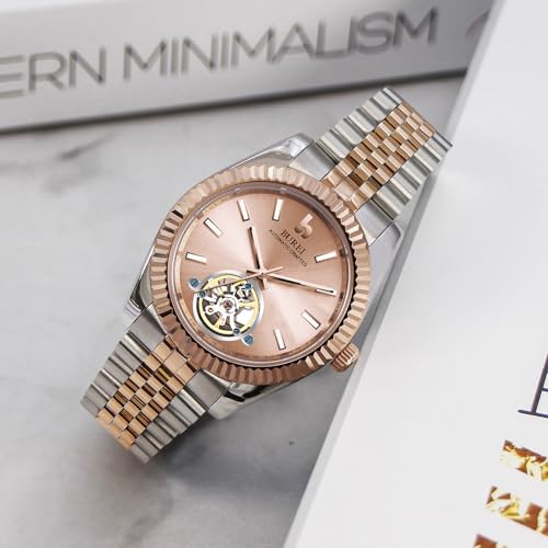 Image of BUREI Men's Classic Luxury Watch Stainless Steel Waterproof Machine Watch Fashion Double Watches Date Sapphire Crystal