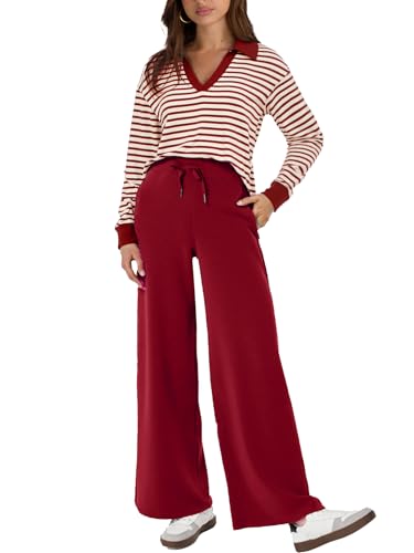 Glamaker Womens Sets 2 Piece Outfits Casual Striped Long Sleeve