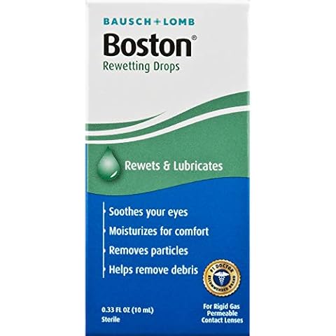 Boston Rewetting Drops for Rigid Gas Permeable Contact Lenses, 1/3 Ounce Bottle Cover