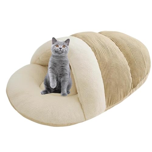 Lifetips ブリティッシュショートヘア British Shorthair ペットベッド 犬猫兼用 冬用 寝袋型 ふわふわ クッション 保温 防寒 洗える 小型犬 中型犬 室内 おしゃれ 北欧風 ソファ ハウス 快眠グッズ 抱っこ感覚 多頭飼い対応