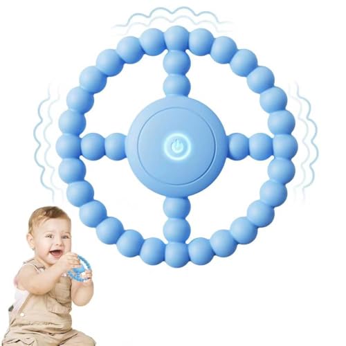 Image of Vibrating Sensory Chew Toy, Teether Teething Toys for Babies6-12 8-18 Months, Sensory Toys for Kids with Autism&Toddler Travel Essential,1-2 Year Old Christmas Boys Girls Gifts idea(Blue)
