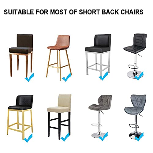 Image of WOMACO Bar Stool Cover with Back Printed Dining Room Square Swivel Barstool Chair Seat Cushion Slipcover for Counter Height Mid Low Back Chair Protector (2, Coffee)