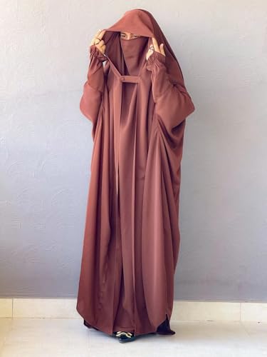Image of NAZNEEN Saudi Jilbab Full Length and Noise Pc MATT NIDA Fabric with extra panel to cover face