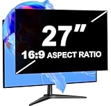 LUSA DESIGN 27 Inch Computer Monitor Privacy Screen Filter for 16:9 Aspect Ratio, Eye Protection Anti Blue Light Glare Shield, Removable Blackout Anti Spy Desktop Security Private Filter Protector