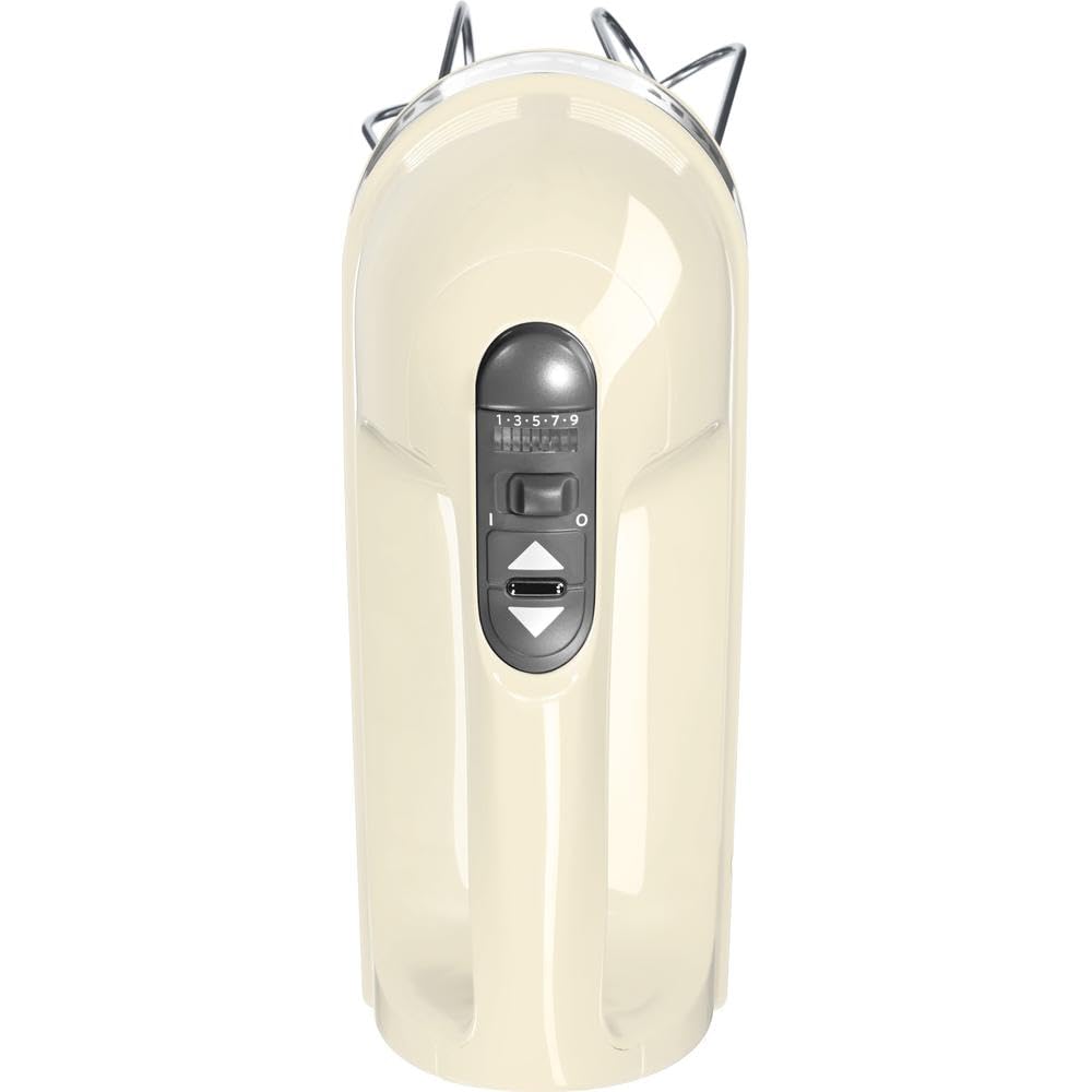KitchenAid Batteur électrique 9 vitesses - Soft Start et écran LED - Mixeur cuisine avec fouets, fouet ballon, crochets pétrisseurs et pied mixeur - Moteur silencieux - 85 W - Cème