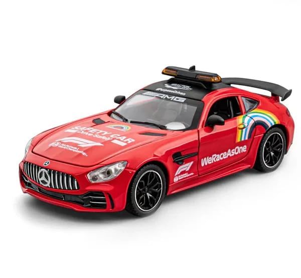 Image of Invite Enterprise Compatible for 1:24 Marcedes Safety Car F1 Toy Car Model, Diecast Collectible Pull Back Model Car with Sound and Light, Toy Gift Vehicles for Adults Kids Boys Girls【Red】