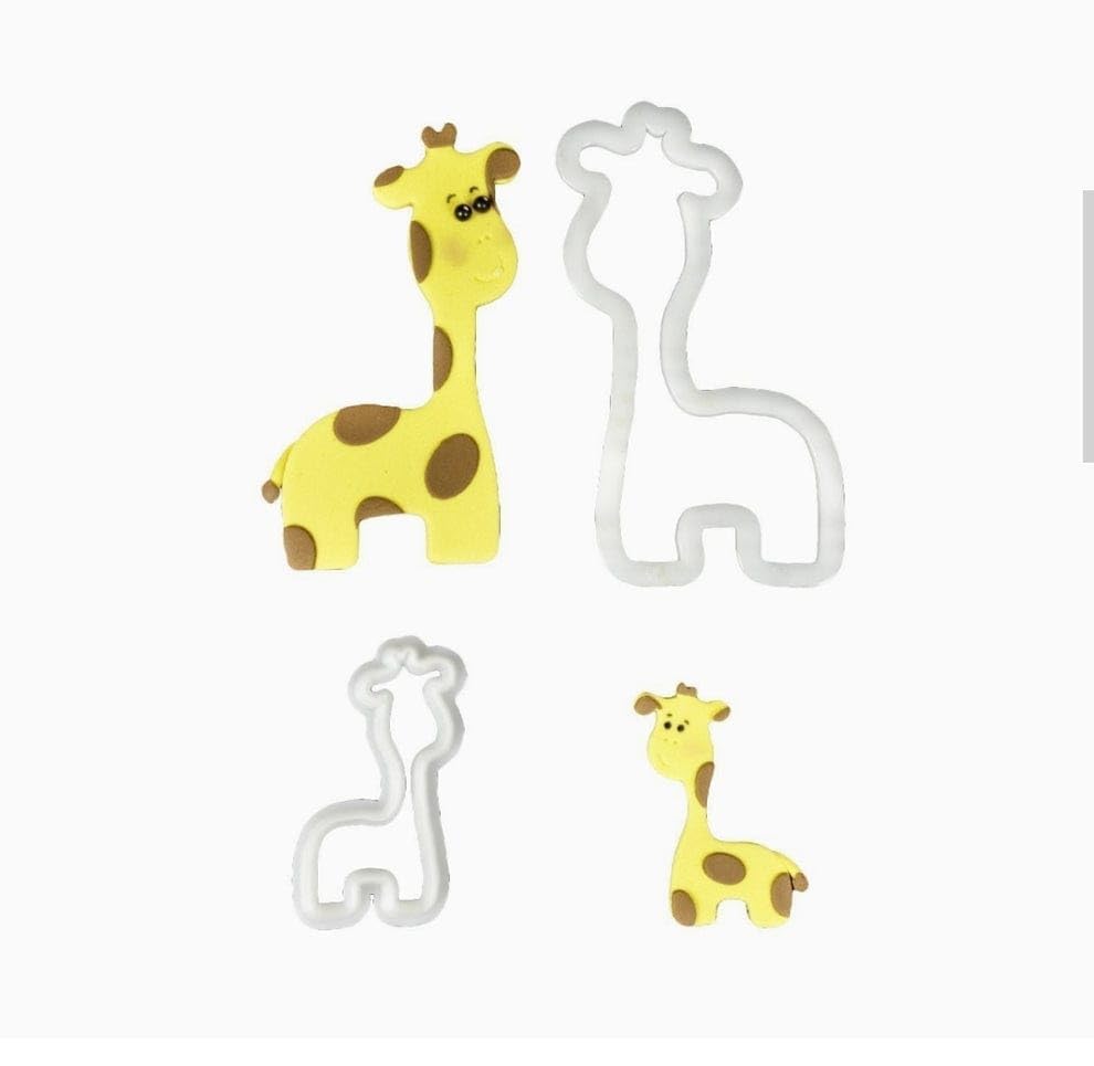 Mummy and Baby Giraffe Cutter Set - Cookie and Fondant Cutters for Fun Baking - Perfect for Kids' Parties, Baby Showers, and Creative Cake Decoration - Durable, Easy to Use, and Food Safe