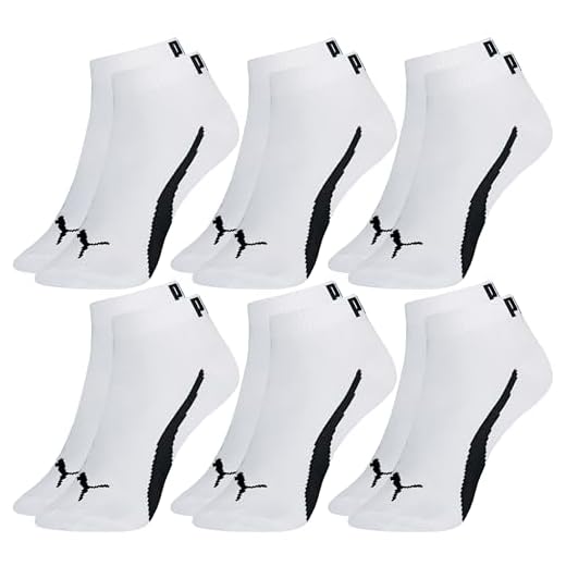 PUMA Kit 6 Pares Meia Cano Curto Soquete Everyday Esportiva Masculino Adulto, 6 Branco, 39-43