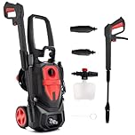 LEHMANN Denver Hochdruckreiniger, 2200 W, max. 240 bar, 480 l/h Fördermenge, Aluminiumpumpe, 10m Schlauch, inkl. Turbo- & Verstelldüse und Schaumsprüher, Druckreiniger für Auto/Terrasse/Balkon
