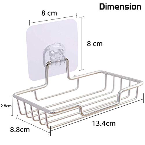 Image of HOKIPO Magic Sticker Series Self Adhesive Stainless Steel Soap Stands for Bathroom Wall - Pack of 1 (Model - NWAR3153)