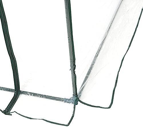 Outsunny Walk-in Polytunnel Greenhouse with Roll-up Door Transparent Tunnel Greenhouse with Steel Frame and PVC Cover, 2.5 x 2m