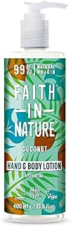 Faith In Nature Natural Coconut Hand and Body Lotion, Hydrating, Vegan and Cruelty Free, No SLS or Parabens, 400 ml