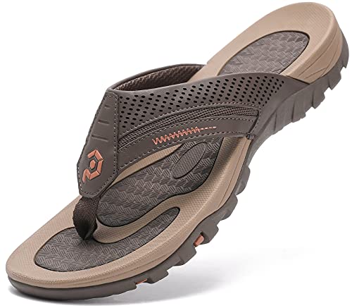 Image of Men's Flip-Flops, Thongs Sandals Durable Comfort Slippers for Beach