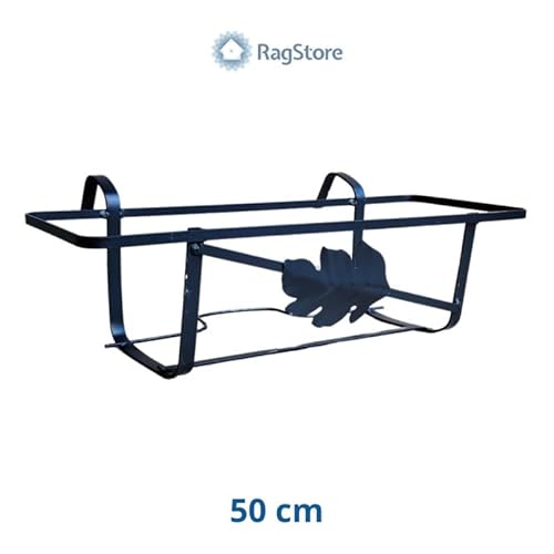 Ragstore Set 5 Pz Balconetta Ferro Per Ringhiera Completa Di Vaso Da 50 Cm - 2