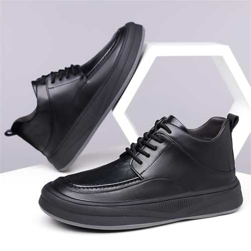Men's Genuine Leather Lace Up Platform Oxford Shoes Comfortable Non Slip Round Toe Derby Shoes for Business Formal Office Work Driving Wedding4