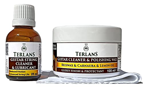 Terlans Gitar Temizlik Bakım Seti 4'lü Gövde Klavye Temizleyici Parlatıcı Vaks & Tel Yağlayıcı Guitar Cleaning Kit | Gitar Temizleme, Parlatma ve Koruma