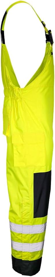 DOME75® DYNAMIC SERIES® DRB3452 Class E Black Bottom Rain Bib-High Visibility Yellow-LG/XL