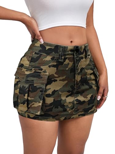 Jeans Skirts for Women Mini Low Waist Bodycon Skirts Y2K Trendy Cute Denim Skirts with Pockets