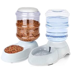 Automatic Dog Feeder and Water Dispenser Set for Large Dogs, 3 Gallon Gravity Dog Cat Food and Water Dispenser Set with Pet Food Bowl,Large Pet Food Water Dispenser Station