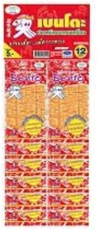 Dried Squid Seafood Pack of 12, Bento Squid Seafood Snack Sweet and Spicy Flavoured - Dried Squid (6g.x12 Bags))