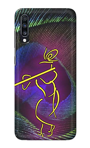 Image of PRINTFIDAA Lord Krishna On Peacock Feather Hard Back Cover for Samsung Galaxy A70 / Samsung A70s, SM-A705FN / DS, SM-A705YN Back Cover -(P6) KAT1007