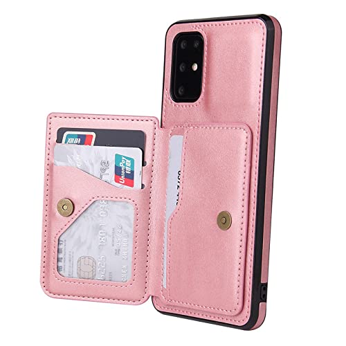 Housse de support antichoc et étui en cuir marron pour Samsung A51