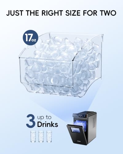 Image of ecozy Small Ice Maker with Full-Color Panel & Timer Function, 26 lbs /Day