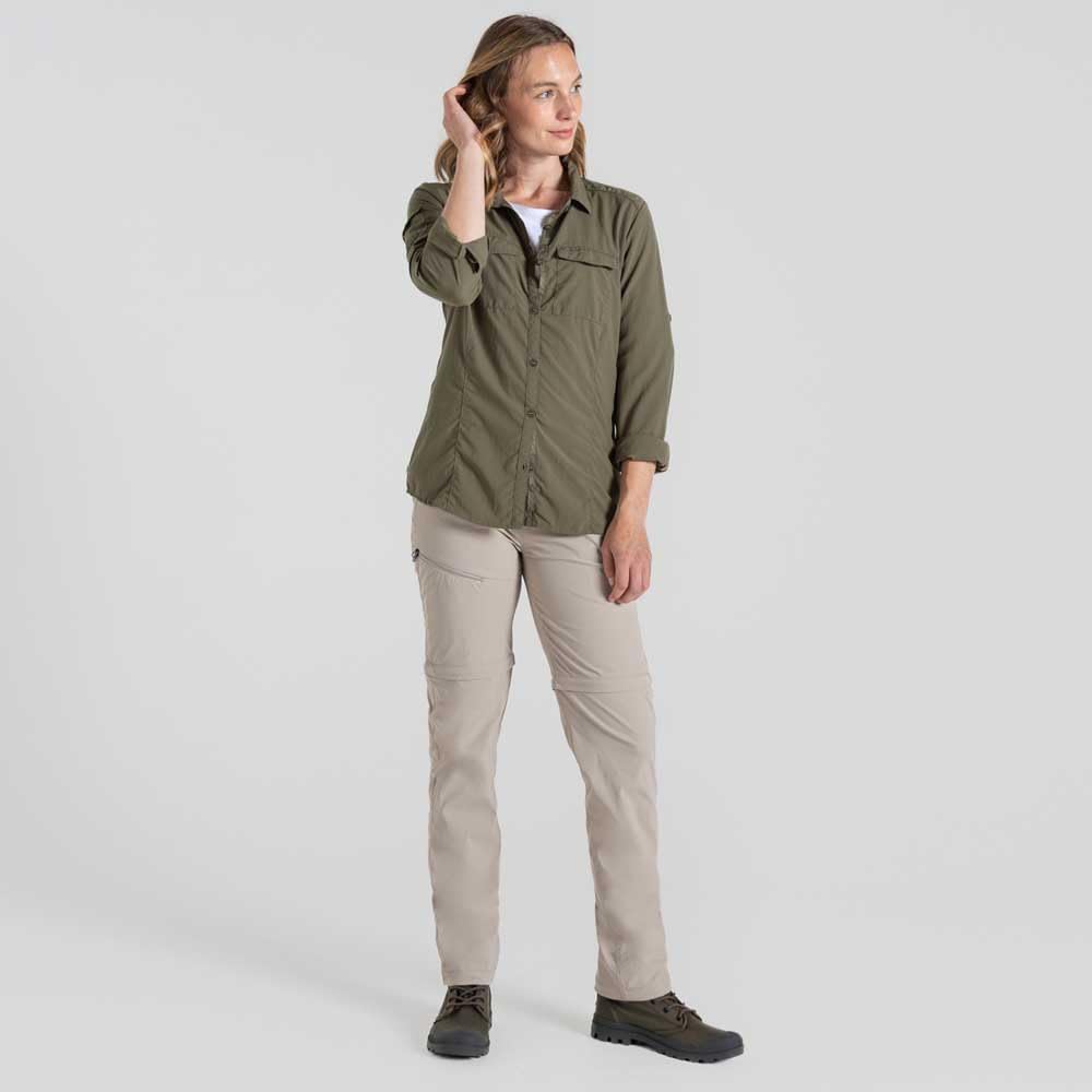 Craghoppers NosiLife Zip-Off spodnie outdoorowe dla kobiet, odporne na owady, w krótkim rozmiarze