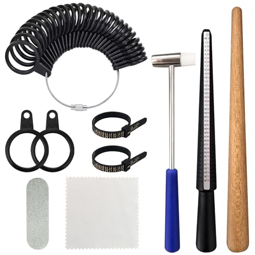 10 Pièces Baguier Mesure Doigt Français Set, Guide des Tailles, Contient Baguier Taille...