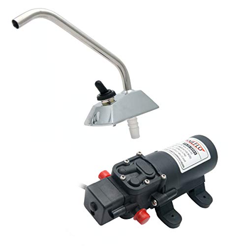 Sailingflo 12V Pressure Diaphragm Pump With 360° Spin Faucet/Tap And Pressure Switch For Boat/Caravan Motorhome, On Demand Water Pump #TOP1